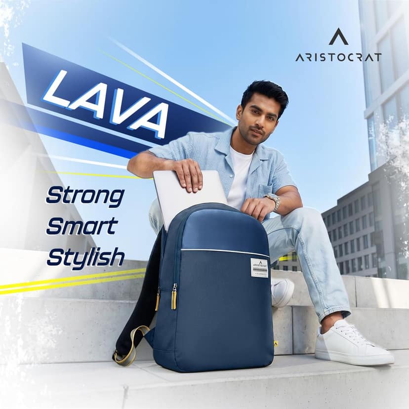 Lava 25L Laptop Backpack (Upto 17"), 2 Compartments, Blue view 2