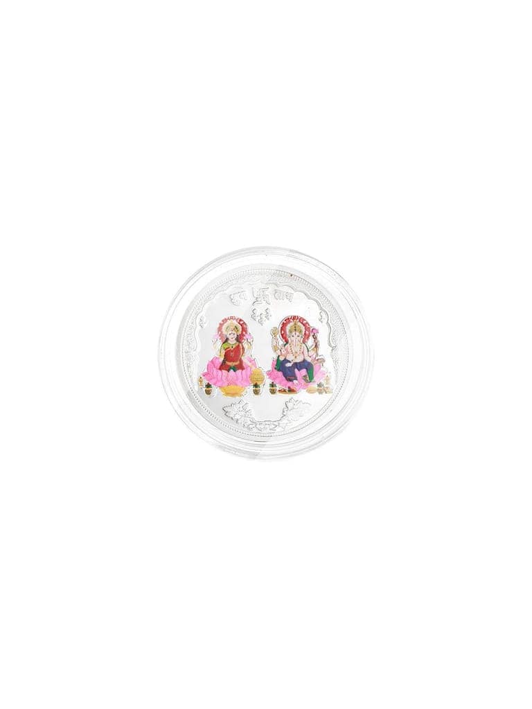 Set of 2 Peach Handcrafted Flower Rakhi for Bhaiya & Bhabhi Lumba Rakhi Set With 999 Silver Lakshmi & Ganeshji 10 gram Colour Silver Coin view 4