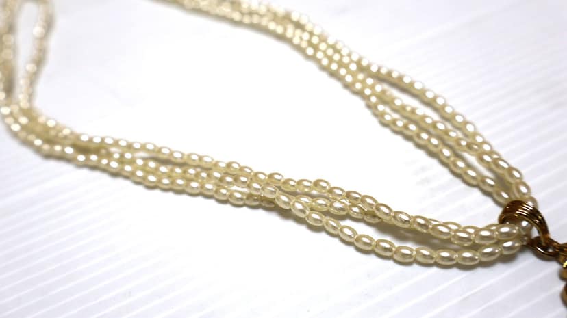 Traditional Gold-Plated Pearl Pendant with Gemstone Accents view 8