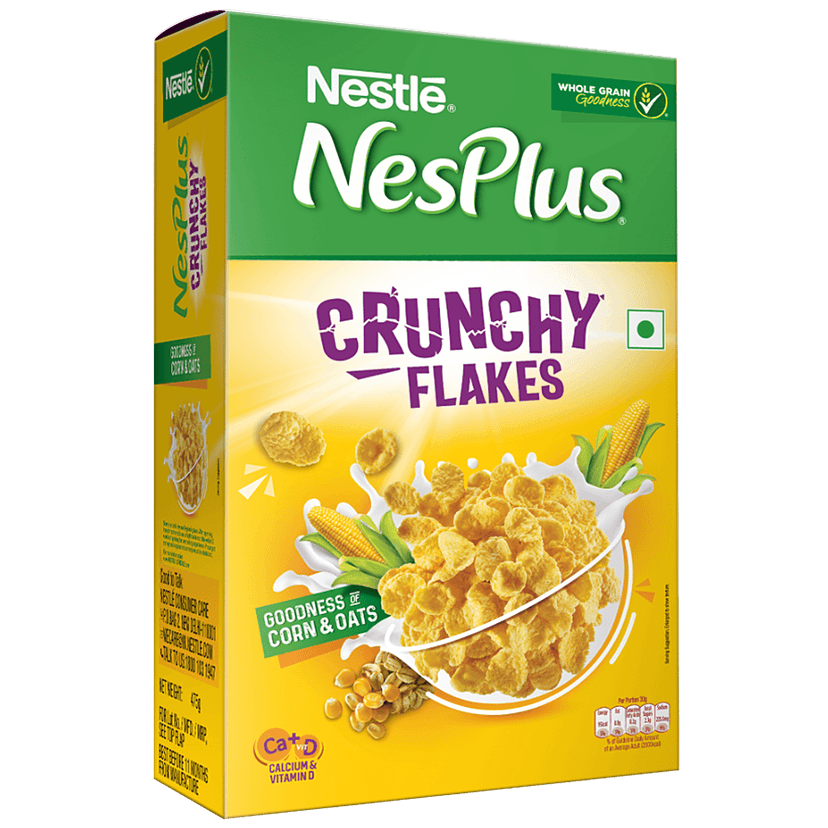 Nestle Nesplus Breakfast Cereal - Crunchy Flakes With Corn & Oats, 475 G Box view 2