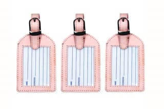 Sukeshcraft Luggage Tags Suitcase Tag Travel Bag Labels 3 Pcs.Combo (Marble Red)
