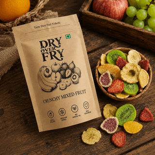 Dry Over Fry Crunchy Mixed Fruit, Vacuum Dried Ready-to-Eat Fruit Snack, 150 g