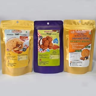 MilliGrain Oats Ragi and Upwas Cookies Combo Pack of 3 x 100g