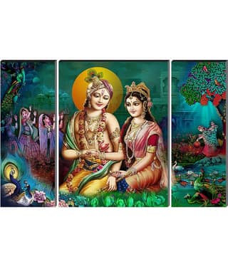 Saf Lord Radha Krishna ji Religious wall hanging MDF Painting