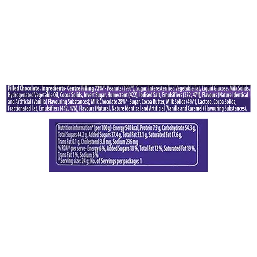 Cadbury Fuse Peanut & Caramel filled Chocolate Bar, 24 g view 4
