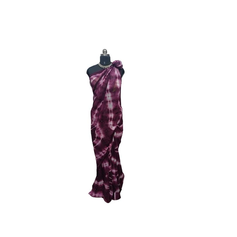 Purple Georgette Saree
