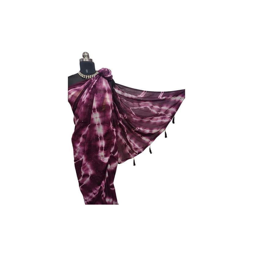 Purple Georgette Saree view 2