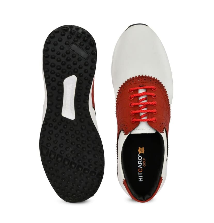 HITCARO Men's Proffessional Leather Golf Shoes | Lace-Up | Waterproof | Comfortable | Breathable view 6