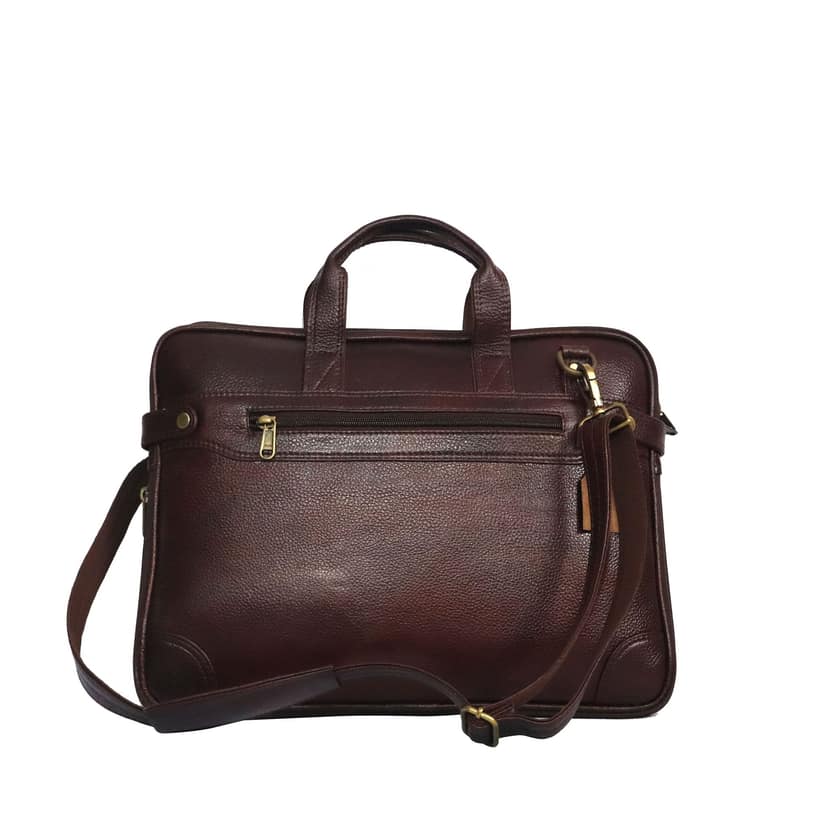 FHS Genuine Leather Laptop Bag for Men - Office Bag, Green & Brown Color - Fits Up to 14/15.6/16 Inch Laptop