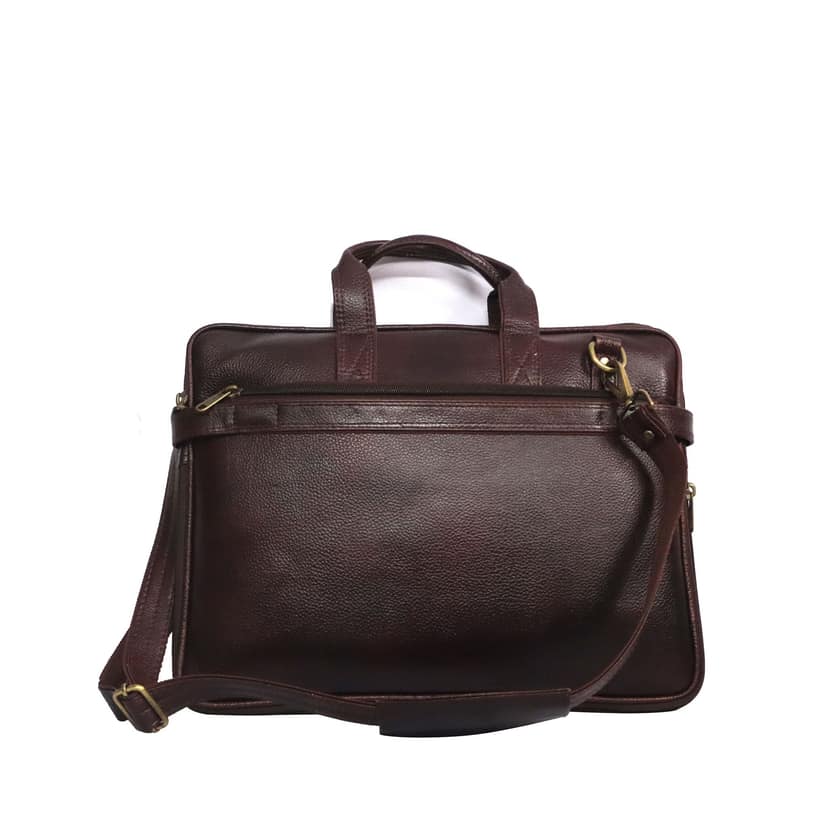 FHS Genuine Leather Laptop Bag for Men - Office Bag, Green & Brown Color - Fits Up to 14/15.6/16 Inch Laptop view 2