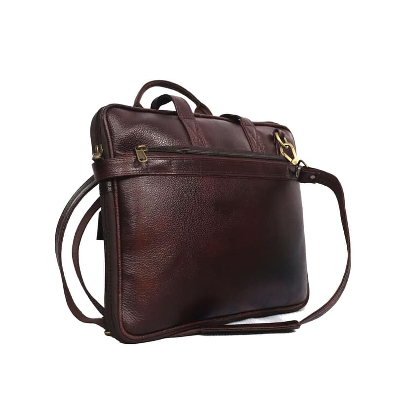 FHS Genuine Leather Laptop Bag for Men - Office Bag, Green & Brown Color - Fits Up to 14/15.6/16 Inch Laptop view 3