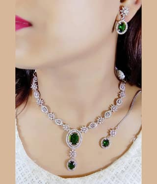 Ladymania Blue Alloy Necklace Set ( Pack of 1 )