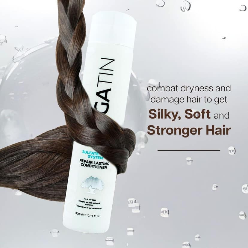 Argatin Keratin Treated Repair Lasting Sulphate Free Conditioner For Dry And Damaged Hair | Daily Use (Conditioner 300Ml) view 3