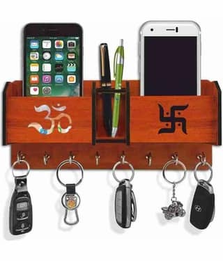 SNDArt Multicolour Wood Key Holder - Pack of 1