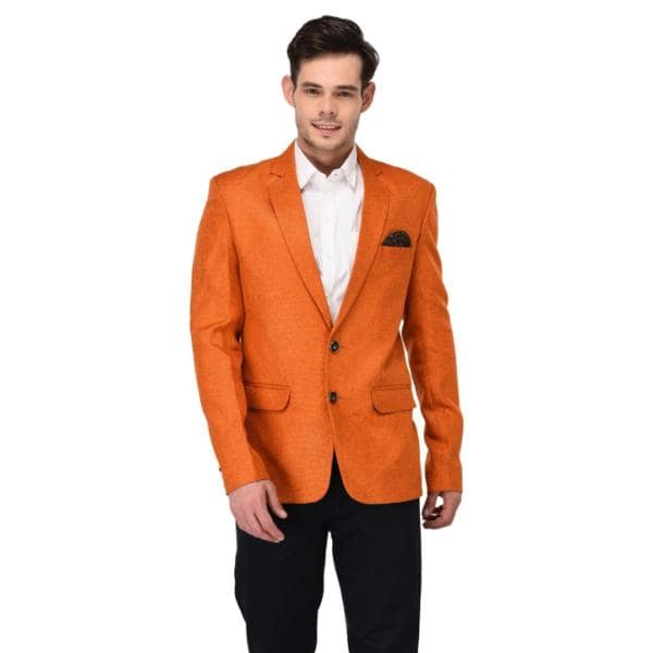 Men's Linen Orange Blazer