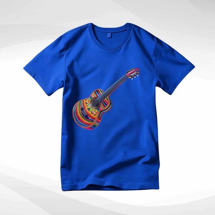 Trishoolin "Colorful Guitar" Music & Dance Theme T-Shirt | Design 70028MB | Cotton Regular Fit | Crew Neck / Round Neck Half Sleeve | Pack of 1 view 2