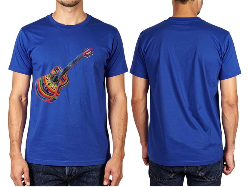 Trishoolin "Colorful Guitar" Music & Dance Theme T-Shirt | Design 70028MB | Cotton Regular Fit | Crew Neck / Round Neck Half Sleeve | Pack of 1 view 3