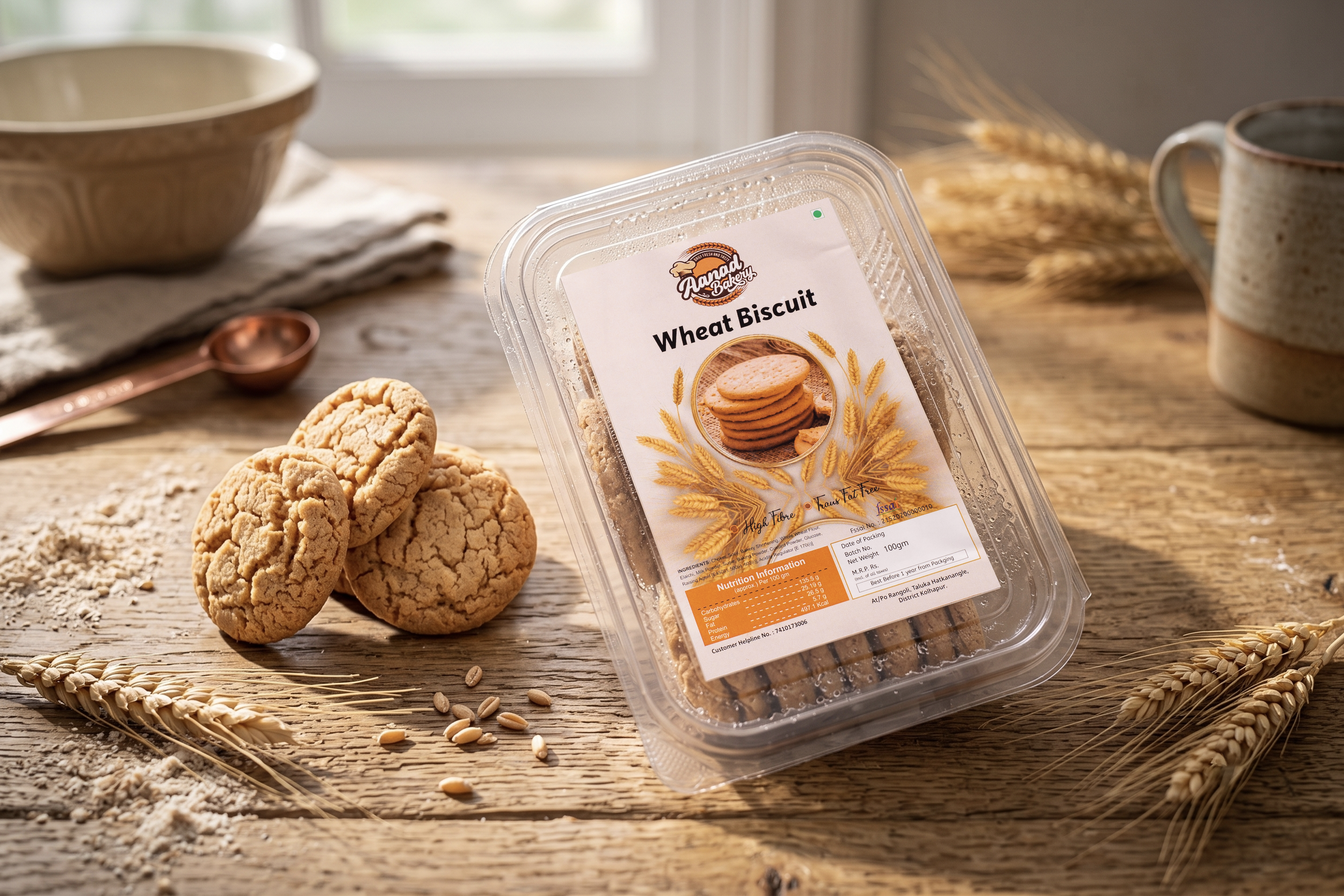 Traditional Wheat Biscuits Made with Quality Wheat Ingredients for a Crispy and Delicious Everyday Snack 100 g