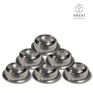 SHINI LIFESTYLE Katori, Vegetable Bowl, Dal Chawal Bowl, Katora, Stainless Steel Soup Bowl (Silver, Pack of 6)