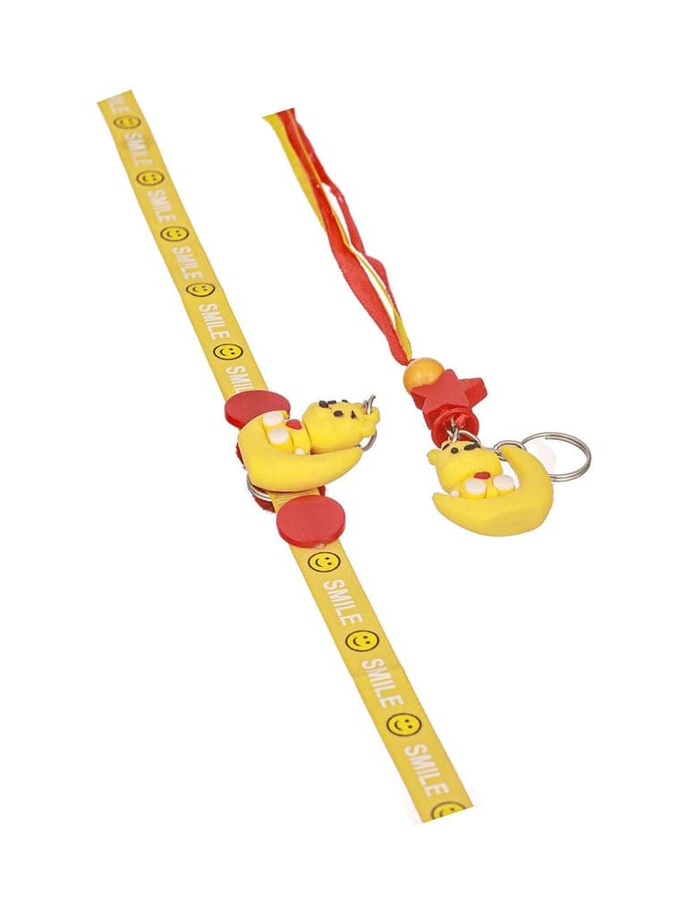 Set Of 2 Winnie The Pooh Key Chain Kids Toy Rakhi With Roli Chawal view 2