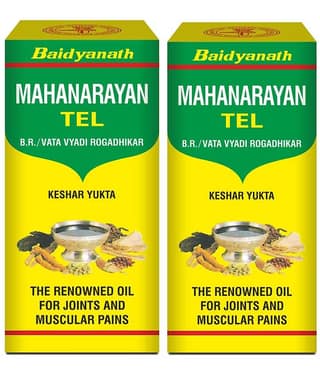 Baidyanath Mahanarayan Oil Pain Relief Oil for Joint, Knee, Back and Muscle 50ml (Pack of 2)