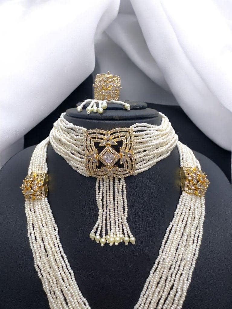 Belt Set With CZ Stones and Pearls - Signature Collection By Amit Chauhan And Sons view 3