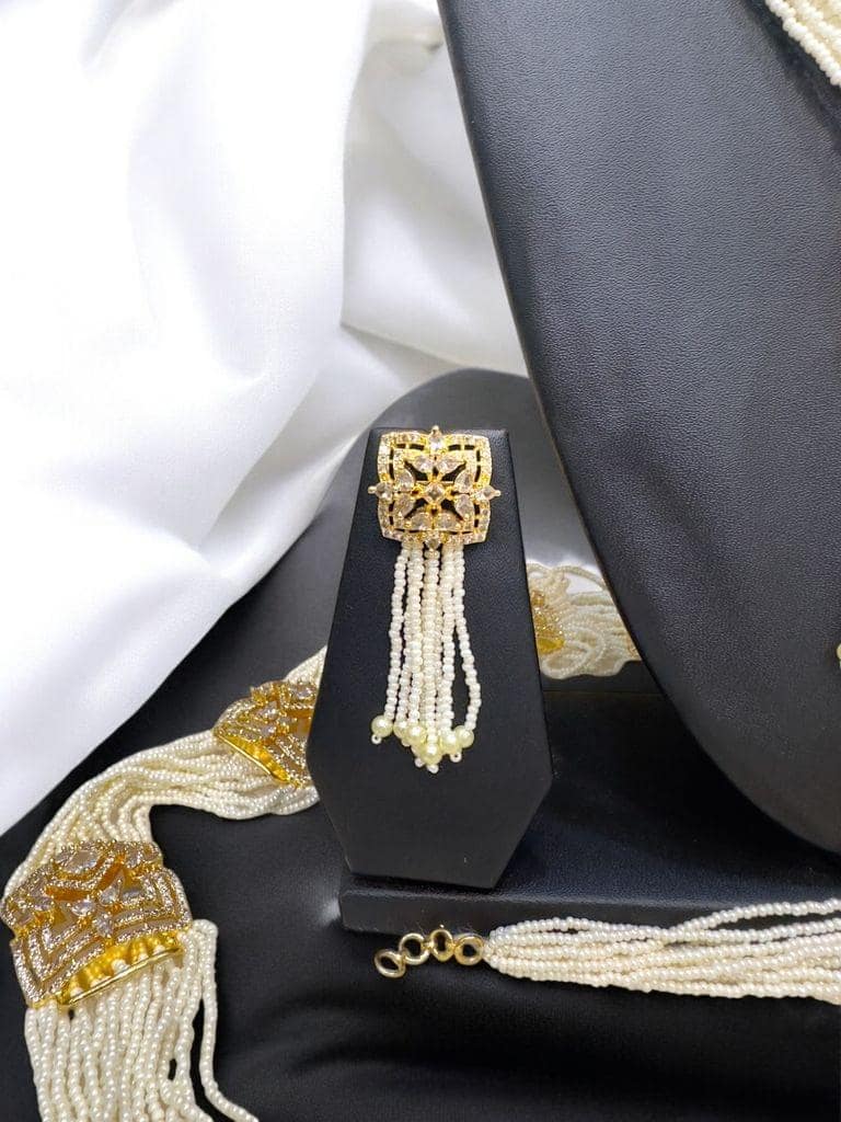 Belt Set With CZ Stones and Pearls - Signature Collection By Amit Chauhan And Sons view 4