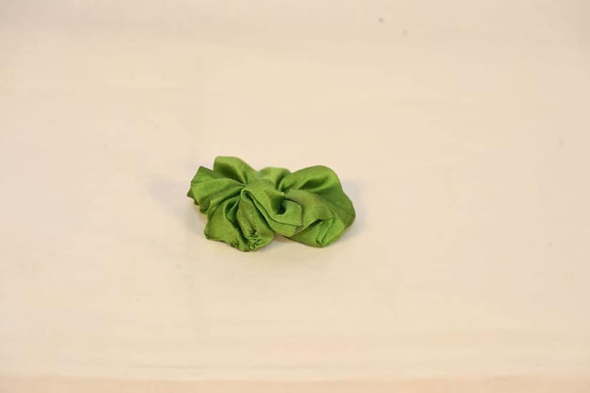 6-Pack of Green Satin Scrunchies view 3