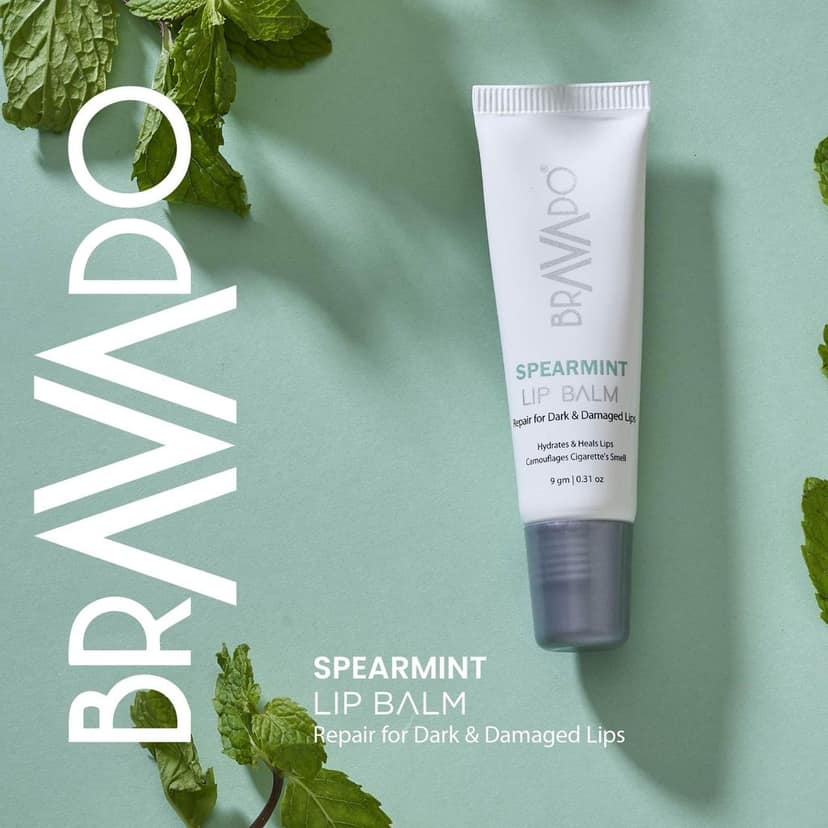 BRAVADO Lip Balm - Spearmint | Long-Lasting Moisturizing, For Dry, Cracked, Pigmented, Tinted & Chapped Lips | 24-Hour Hydration & Peptide Infused | for Men, Women | Brightening Dark Lip Balm | 9gm view 6