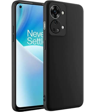 ZAMN - Black Silicon Plain Cases Compatible For Oneplus Nord 2t ( Pack of 1 )