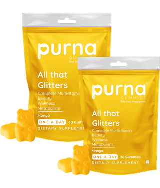Purna Gummies Men & Women's Immunity Multivitamin Mango Gummies - Vitamins A, C, D, E, B12 30 No.s (Pack of 2)