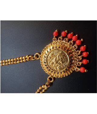KRIMO Golden Brass Necklace ( Pack of 1 )