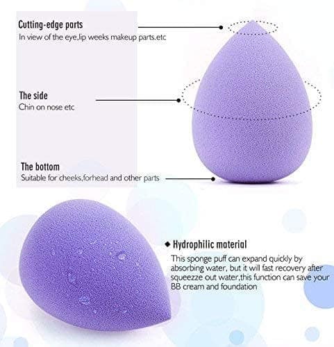 3 Pack Makeup Sponge Set - Beauty Sponge Applicator for Liquid, Cream and Powder - Flawless Foundation Blending - Latex Free view 2