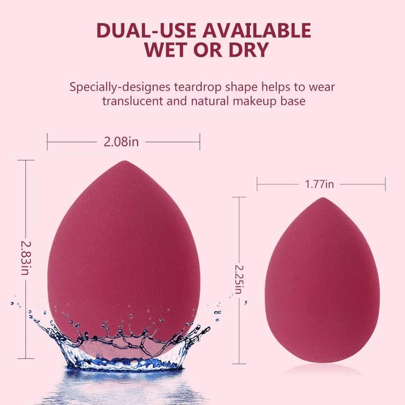 3 Pack Makeup Sponge Set - Beauty Sponge Applicator for Liquid, Cream and Powder - Flawless Foundation Blending - Latex Free view 4
