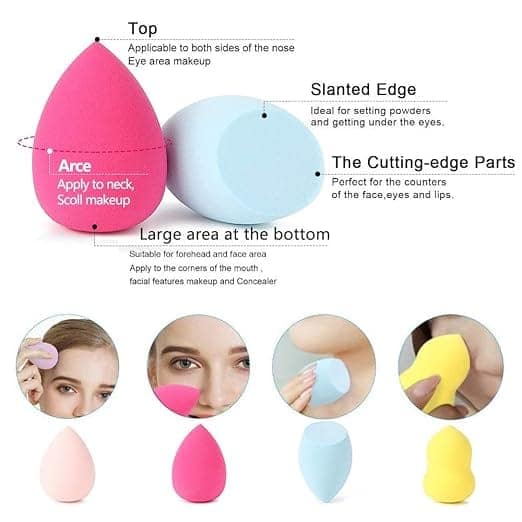3 Pack Makeup Sponge Set - Beauty Sponge Applicator for Liquid, Cream and Powder - Flawless Foundation Blending - Latex Free view 5