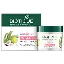 BIOTIQUE Brightening Instant Glow Cream - Coconut, For All Skin Type, 50 g Carton