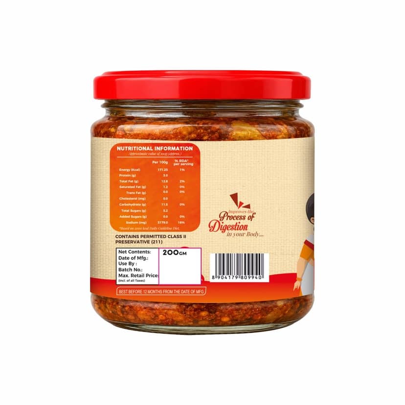 SM Freshy Mixed Pickle 200g, Traditional Indian Mixed Vegetable Achaar, Spicy & Tangy Pickle, Authentic Assam Style, Perfect Meal Companion view 2