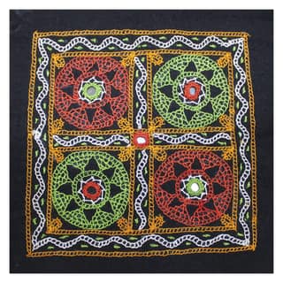 Garvi Gurjari (A Gujarat Govt Enterprise) Cotton Multicolor Hand Embroidered Patch with Mirror Work(GGCMEP49)