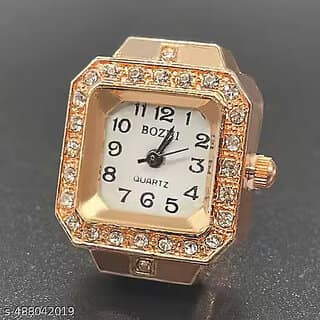 Adjustable Ring Watch Stylish Elastic Finger Watch for Men Women, Clear Dial Quartz Timepiece