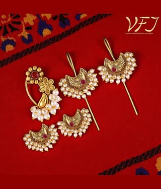 Vighnaharta Golden EarCuff Earrings ( Pack of 1 )