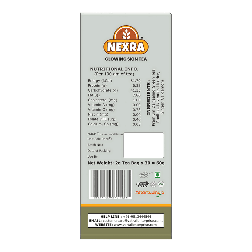 Nexra - Glowing Skin Tea - 30 bag | Whole Leaf Herbal Tea Blend for Radiant and Healthy Skin view 2