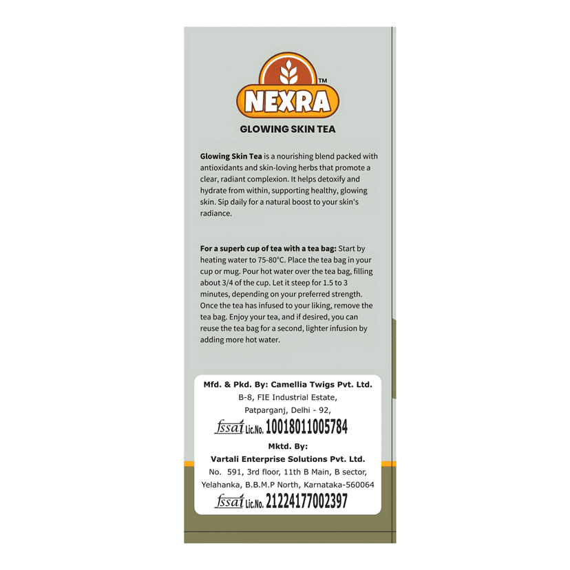 Nexra - Glowing Skin Tea - 30 bag | Whole Leaf Herbal Tea Blend for Radiant and Healthy Skin view 3