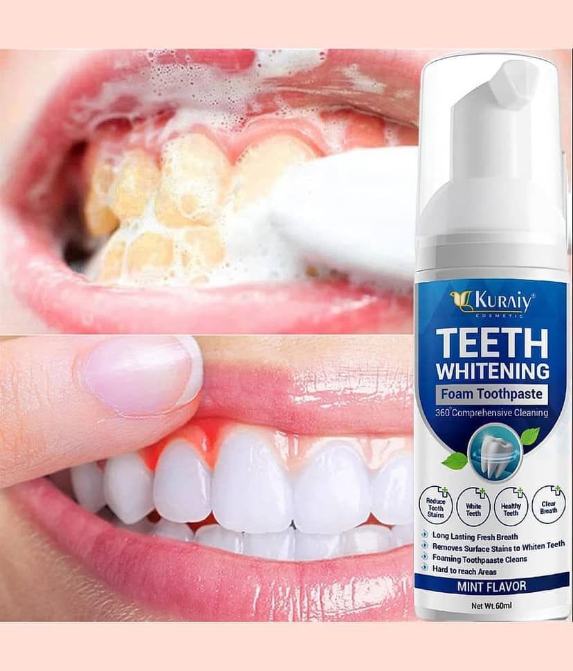 KURAIY Teeth Whitening Oral Hygiene Breath Toothpaste Foam 60ML