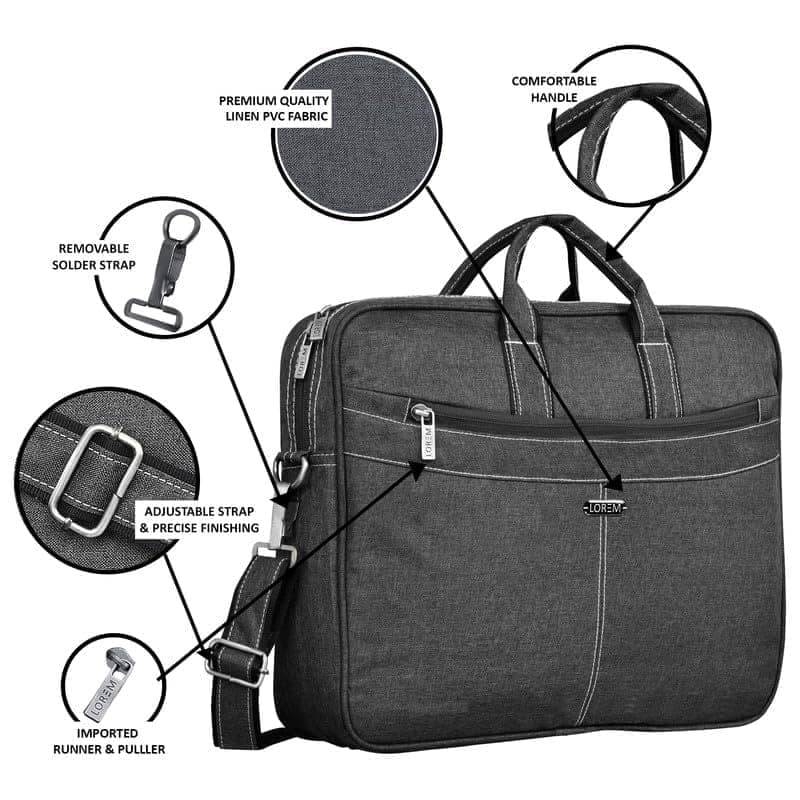 LOREM 10L Faux Leather Messenger Bag For Men & Women-UF view 4
