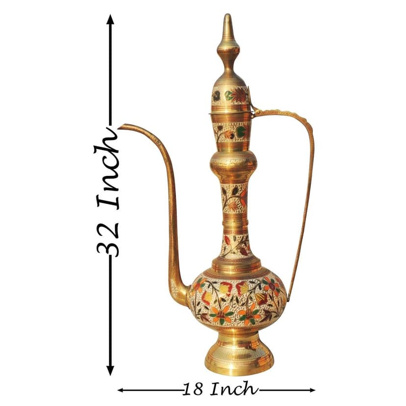 Brass Aftaba Surahi Statue ? Traditional Home & Office Decor, Height : 32 Inch (FMAS349 A) view 2