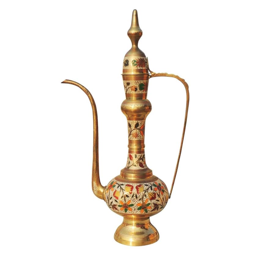 Brass Aftaba Surahi Statue ? Traditional Home & Office Decor, Height : 32 Inch (FMAS349 A) view 3