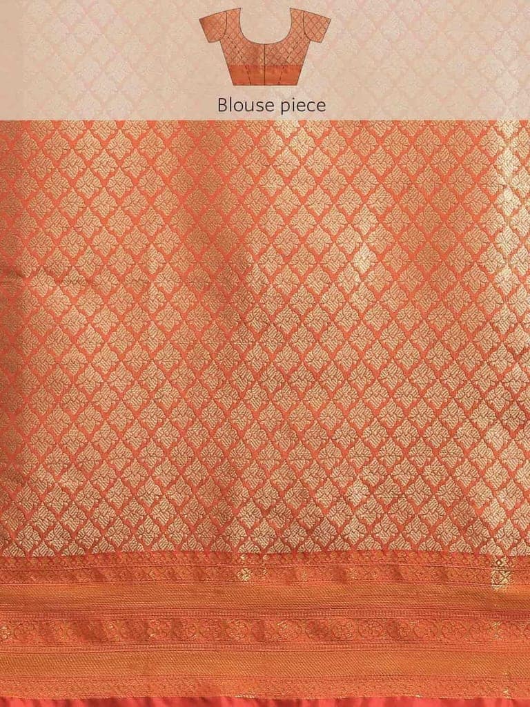 Women's Brocade Soft Silk Zari Woven Saree With Unstiched Blouse Piece view 7