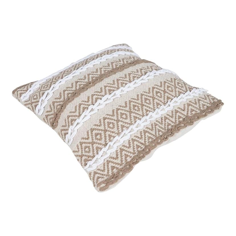 Lalawat-Export Cushion Cover Cotton Throw Pillows Boho Handmade Knit case Sofa Decor Fringes (Square, 16x16 Inches) LLE_9 view 2