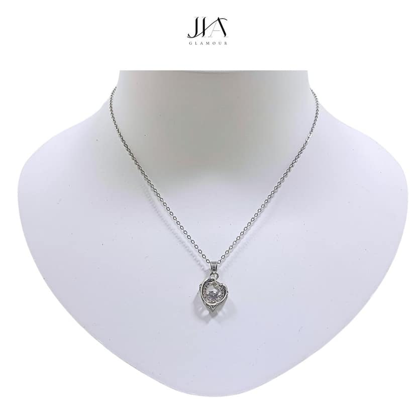 Jia Glamour Luxury Handcrafted Rose Gold Plated Necklace Jewellery Set with Dolphin Pendant, AD view 2