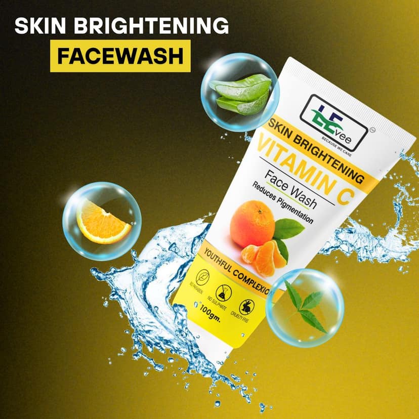LEvee Vitamin C Face Wash | Skin Brightening Pigmentation Removal Cleanser with Orange Enzymes | For Glowing Skin & Dark Spot Correction | 200ml Combo view 4